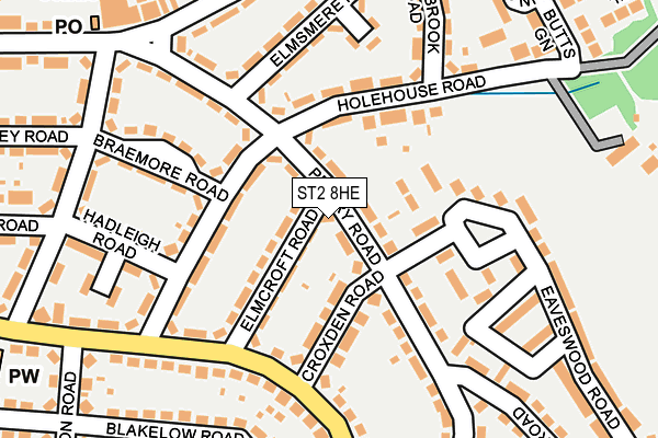 ST2 8HE map - OS OpenMap – Local (Ordnance Survey)