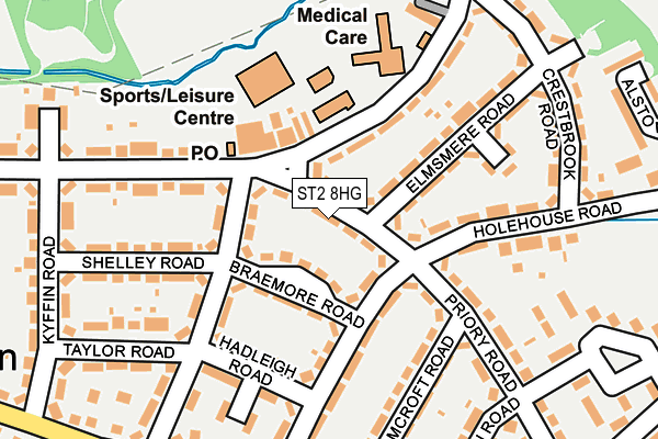 ST2 8HG map - OS OpenMap – Local (Ordnance Survey)