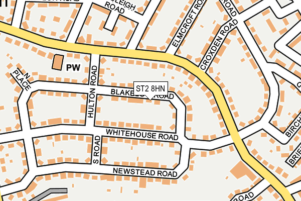 ST2 8HN map - OS OpenMap – Local (Ordnance Survey)