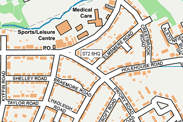 ST2 8HQ map - OS OpenMap – Local (Ordnance Survey)