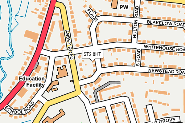 ST2 8HT map - OS OpenMap – Local (Ordnance Survey)