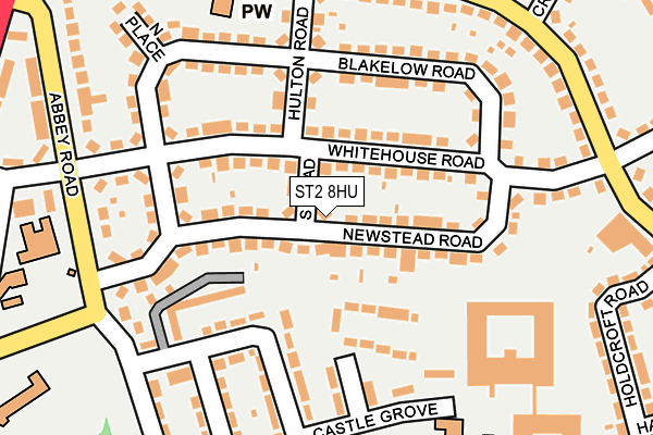 ST2 8HU map - OS OpenMap – Local (Ordnance Survey)