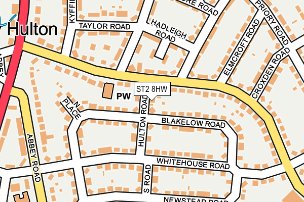 ST2 8HW map - OS OpenMap – Local (Ordnance Survey)