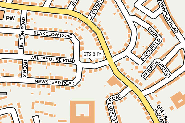 ST2 8HY map - OS OpenMap – Local (Ordnance Survey)