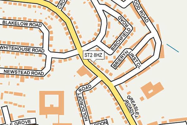 ST2 8HZ map - OS OpenMap – Local (Ordnance Survey)