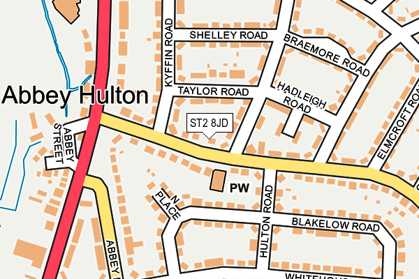 ST2 8JD map - OS OpenMap – Local (Ordnance Survey)