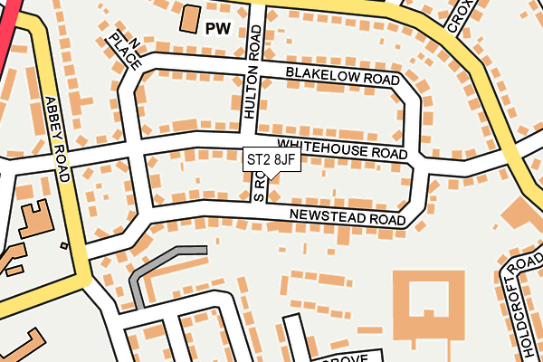 ST2 8JF map - OS OpenMap – Local (Ordnance Survey)
