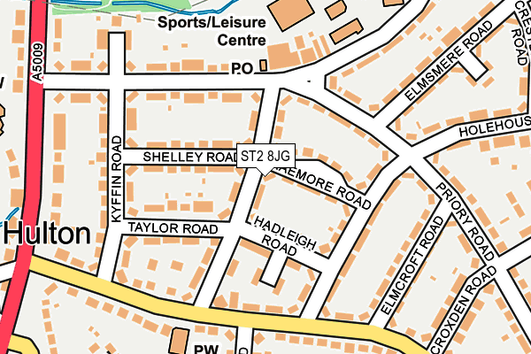 ST2 8JG map - OS OpenMap – Local (Ordnance Survey)