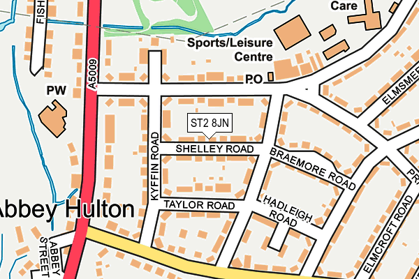 ST2 8JN map - OS OpenMap – Local (Ordnance Survey)