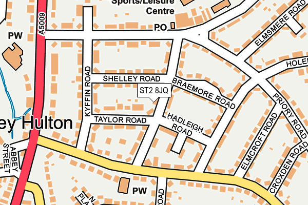 ST2 8JQ map - OS OpenMap – Local (Ordnance Survey)