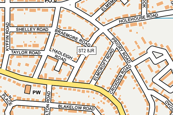 ST2 8JR map - OS OpenMap – Local (Ordnance Survey)
