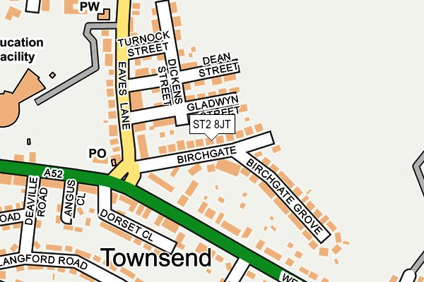 ST2 8JT map - OS OpenMap – Local (Ordnance Survey)