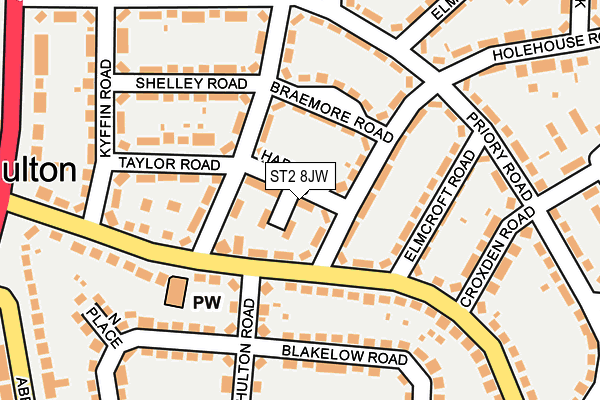 ST2 8JW map - OS OpenMap – Local (Ordnance Survey)