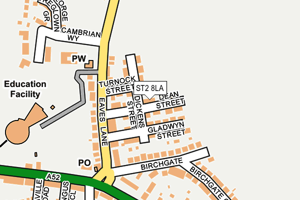 ST2 8LA map - OS OpenMap – Local (Ordnance Survey)