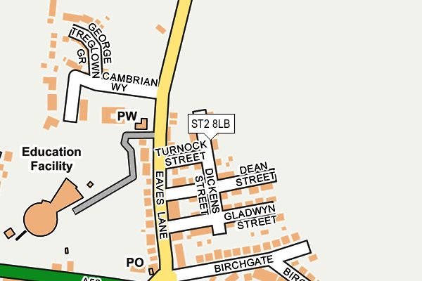 ST2 8LB map - OS OpenMap – Local (Ordnance Survey)