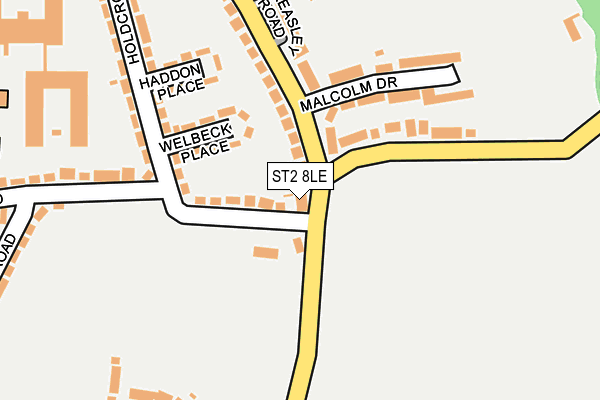 ST2 8LE map - OS OpenMap – Local (Ordnance Survey)