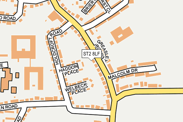 ST2 8LF map - OS OpenMap – Local (Ordnance Survey)