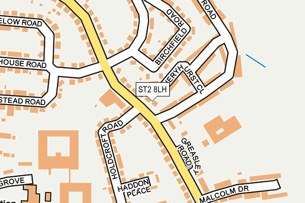 ST2 8LH map - OS OpenMap – Local (Ordnance Survey)