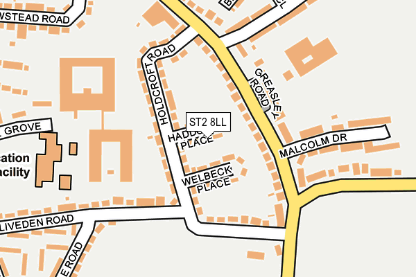 ST2 8LL map - OS OpenMap – Local (Ordnance Survey)