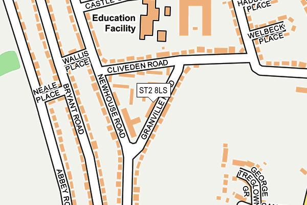 ST2 8LS map - OS OpenMap – Local (Ordnance Survey)