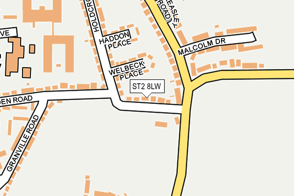 ST2 8LW map - OS OpenMap – Local (Ordnance Survey)