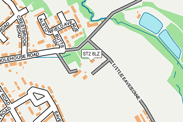 ST2 8LZ map - OS OpenMap – Local (Ordnance Survey)