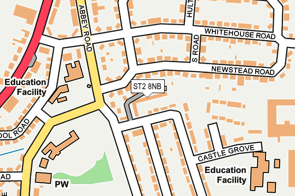 ST2 8NB map - OS OpenMap – Local (Ordnance Survey)