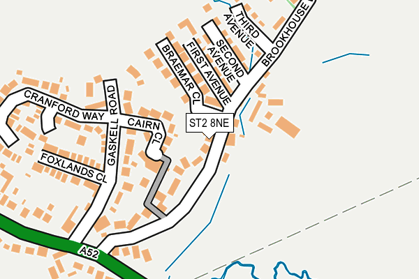 ST2 8NE map - OS OpenMap – Local (Ordnance Survey)