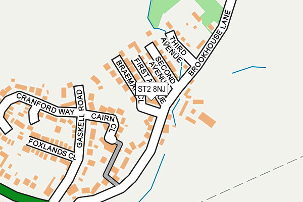 ST2 8NJ map - OS OpenMap – Local (Ordnance Survey)