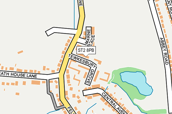 ST2 8PB map - OS OpenMap – Local (Ordnance Survey)
