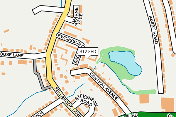 ST2 8PD map - OS OpenMap – Local (Ordnance Survey)