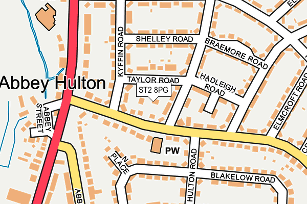 ST2 8PG map - OS OpenMap – Local (Ordnance Survey)