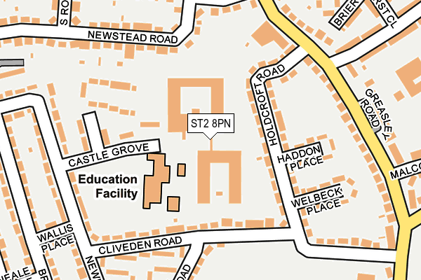ST2 8PN map - OS OpenMap – Local (Ordnance Survey)