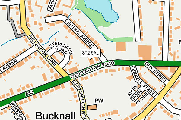 ST2 9AL map - OS OpenMap – Local (Ordnance Survey)