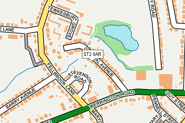 ST2 9AR map - OS OpenMap – Local (Ordnance Survey)