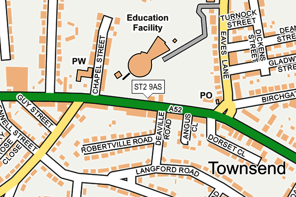 Map of STAFFORD BUS CENTRE LIMITED at local scale