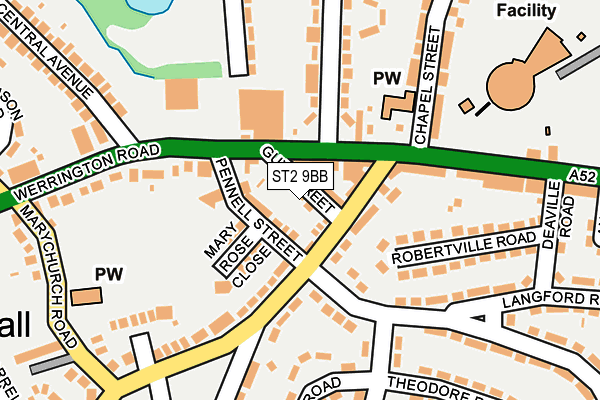 ST2 9BB map - OS OpenMap – Local (Ordnance Survey)