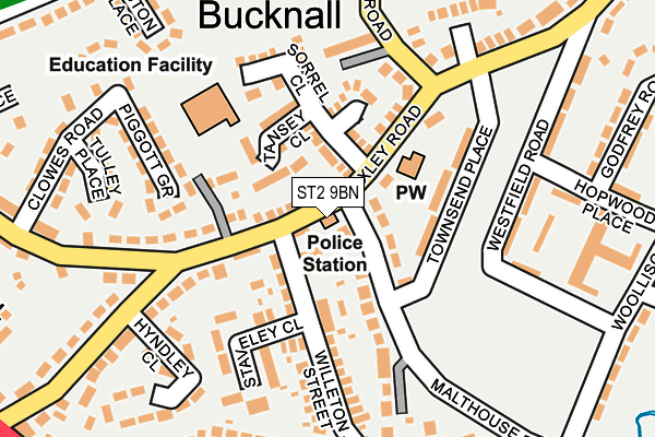 ST2 9BN map - OS OpenMap – Local (Ordnance Survey)