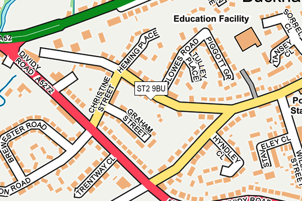 ST2 9BU map - OS OpenMap – Local (Ordnance Survey)