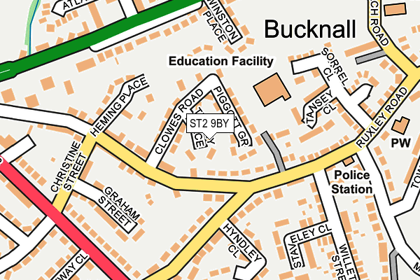 ST2 9BY map - OS OpenMap – Local (Ordnance Survey)