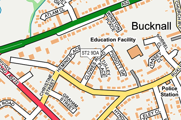 ST2 9DA map - OS OpenMap – Local (Ordnance Survey)