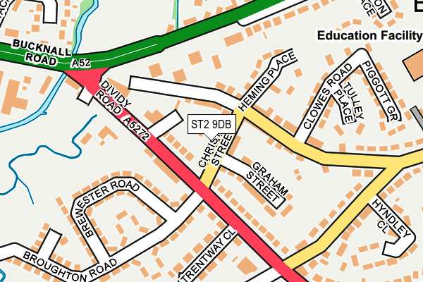 ST2 9DB map - OS OpenMap – Local (Ordnance Survey)