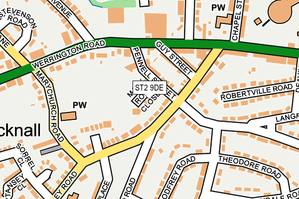 ST2 9DE map - OS OpenMap – Local (Ordnance Survey)