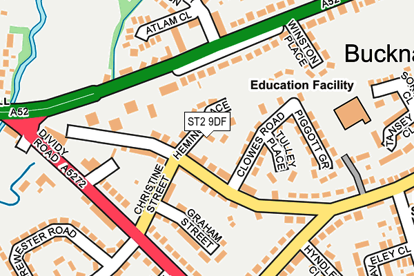 ST2 9DF map - OS OpenMap – Local (Ordnance Survey)