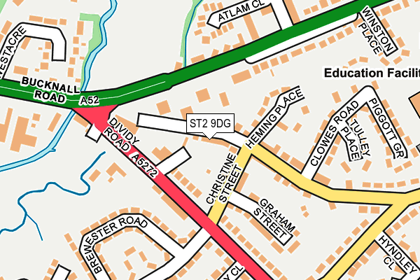 ST2 9DG map - OS OpenMap – Local (Ordnance Survey)