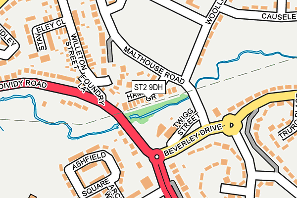 ST2 9DH map - OS OpenMap – Local (Ordnance Survey)