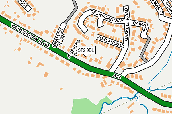 ST2 9DL map - OS OpenMap – Local (Ordnance Survey)