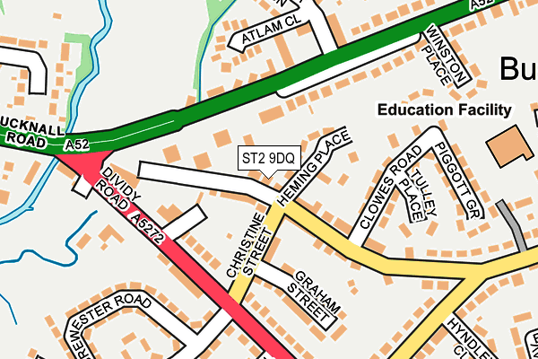 ST2 9DQ map - OS OpenMap – Local (Ordnance Survey)