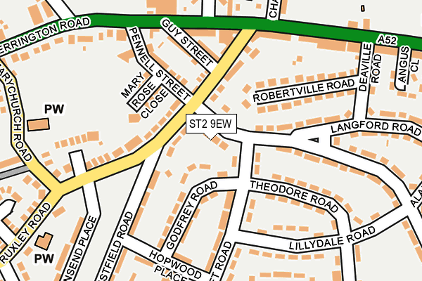 ST2 9EW map - OS OpenMap – Local (Ordnance Survey)