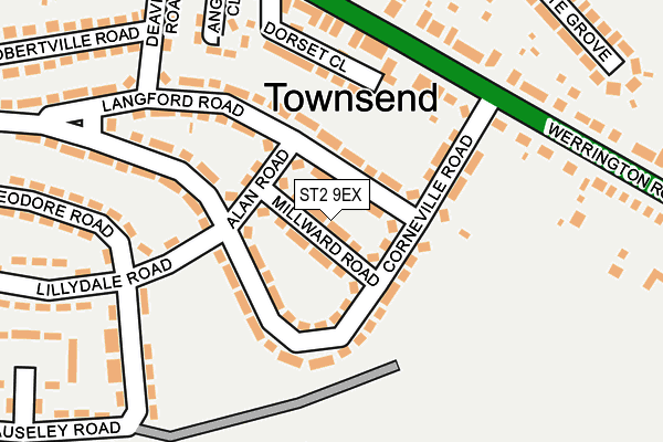 ST2 9EX map - OS OpenMap – Local (Ordnance Survey)